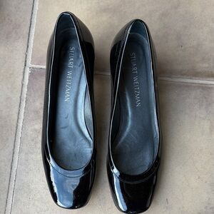 Stuart Weitzman Glossy Black Flats